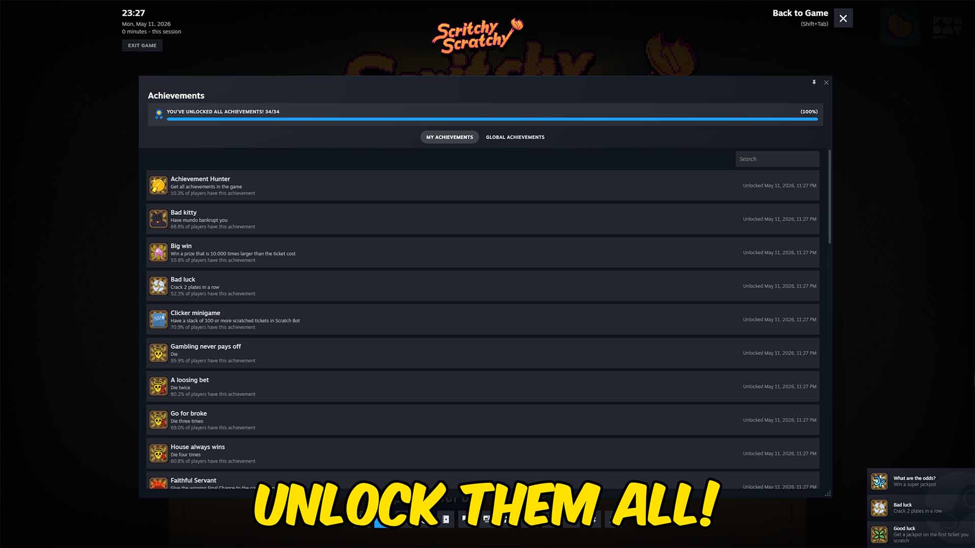 Scritchy Scratchy — Achievement Unlocker (screenshot 2)
